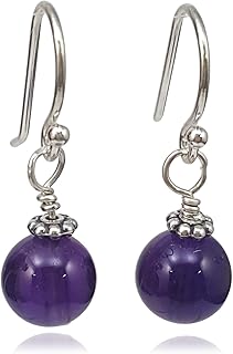 Handmade Silver Amethyst Drop Earrings