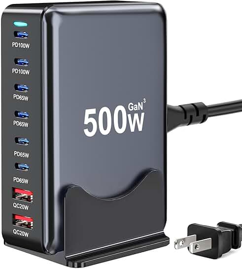 500W 8-Port USB C Fast Charging Station