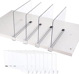 12 Clear Shelf Dividers for Closet Organization