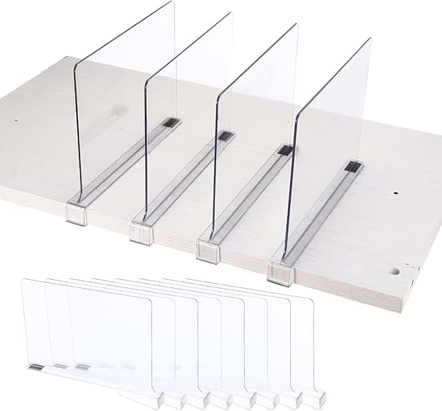12 Clear Shelf Dividers for Closet Organization
