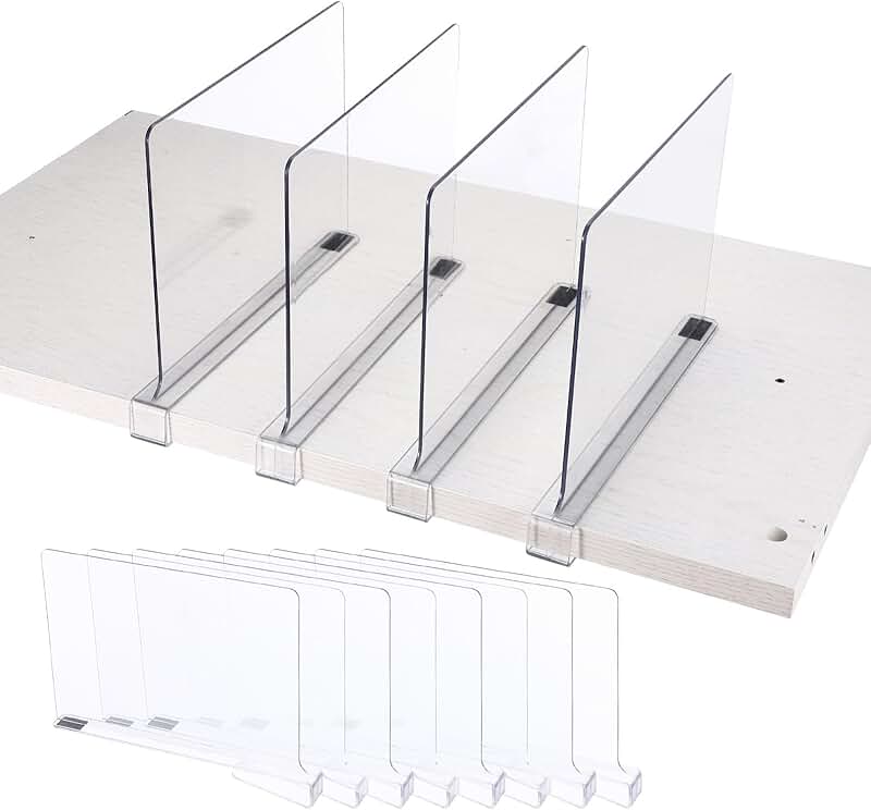 12 Clear Shelf Dividers for Closet Organization