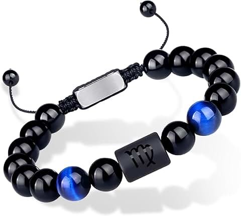 Leo Zodiac Bead Bracelet with Black Onyx for Men and Women