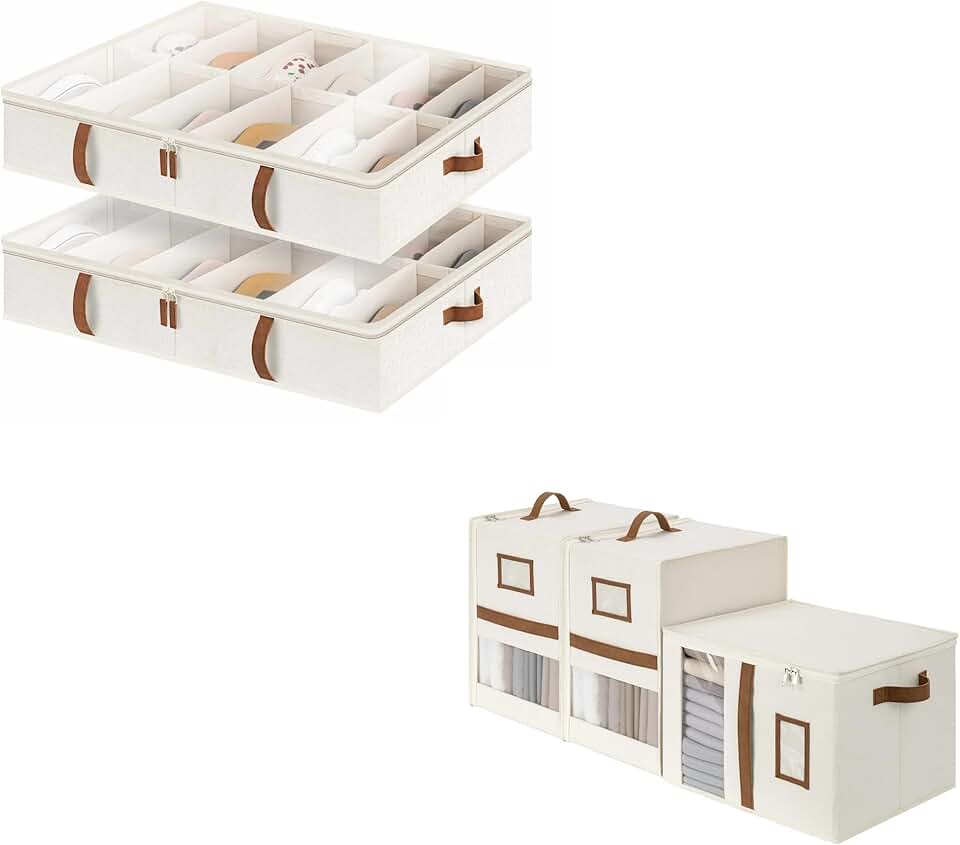 Under Bed Shoe and Sheet Organizer Set