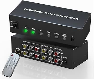 4-Port RCA to HDMI Converter for AV Devices