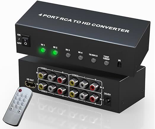 4-Port RCA to HDMI Converter for AV Devices