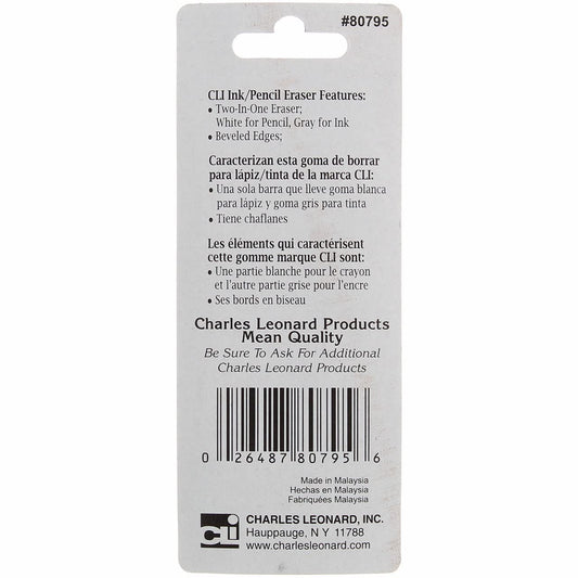 Two-Sided Gray and White Ink and Pencil Eraser