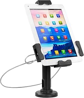 Secure Adjustable Tablet Kiosk Stand with Wall Mount