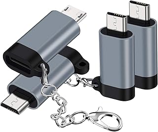 4-Pack USB C to Micro USB Adapter with Keychain