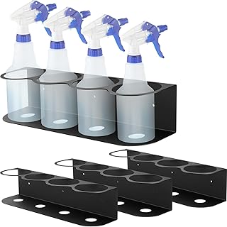 4-Piece Steel Spray Bottle Wall Mount Organizer