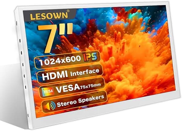 7-Inch Portable HDMI Monitor with Speakers and VESA Mount