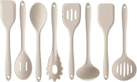 Set of 8 Non-Toxic Silicone Kitchen Utensils