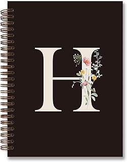 Personalized Black Spiral Notebook with Initial H