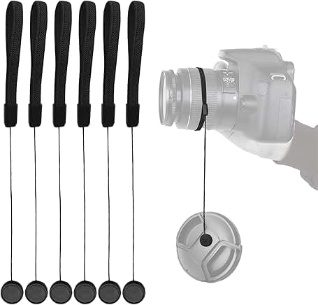 6 Pack Camera Lens Cap Keeper Cords