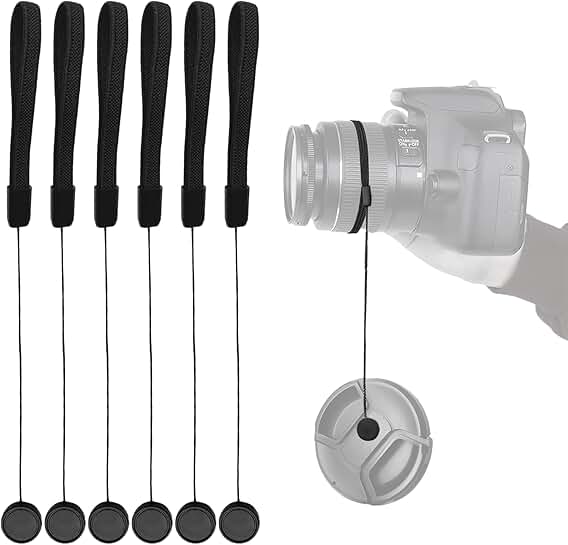6 Pack Camera Lens Cap Keeper Cords