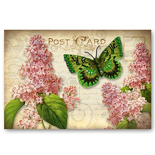 Set of 20 vintage-style floral postcards