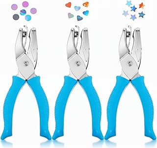Set of 3 handheld metal hole punchers for crafts