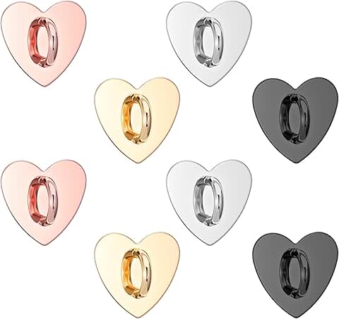 Set of 8 Heart Phone Charm Holders in 4 Colors