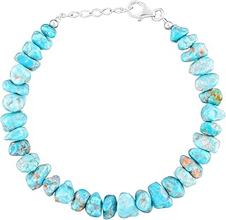 Polished Turquoise Beaded Bangle Bracelet for Women