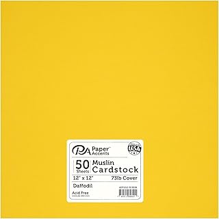 Daffodil Muslin Cardstock 12x12, 73lb, 50 sheets
