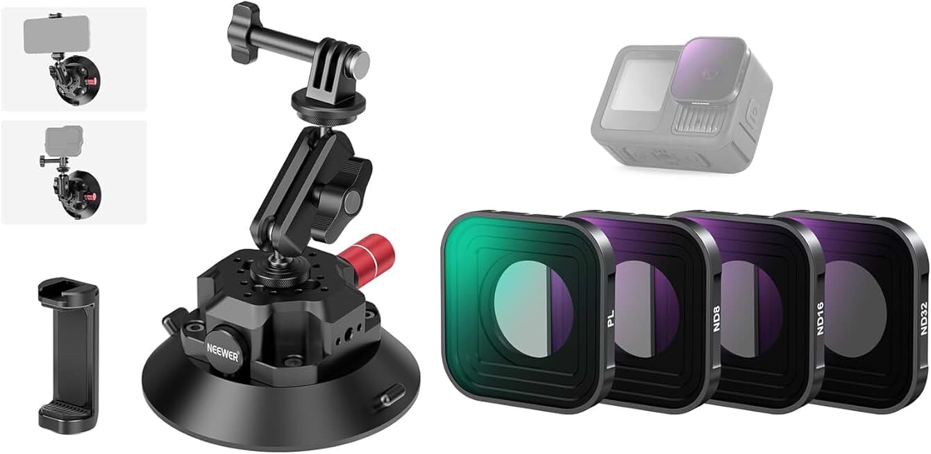 4.5" Suction Cup Camera Mount with ND Filter and Ball Head