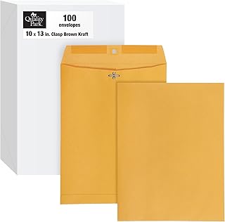 10 x 13 Brown Kraft Clasp Envelopes, 100 Pack