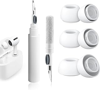 Replacement silicone ear tips with storage and cleaner kit