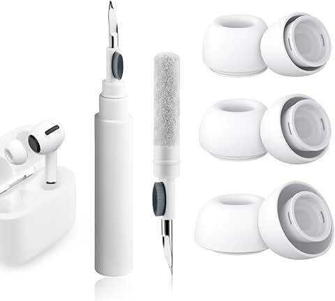 Replacement silicone ear tips with storage and cleaner kit