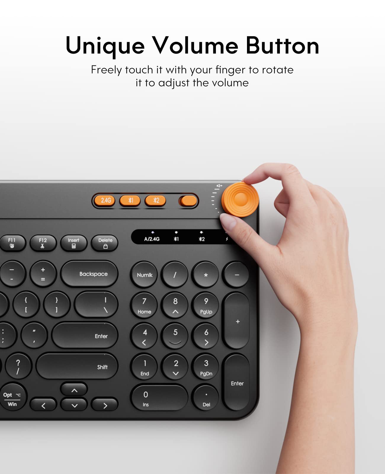 Bluetooth Keyboard and Mouse Wireless, Multi-Device Rechargeable Keyboard and Mouse Combo with Phone Holder, Dual-Mode (Bluetooth 5.0+3.0+2.4GHz), Compatible with Mac/Windows/iOS/Android