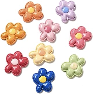 100 pcs colorful spring flower resin cabochons for crafts