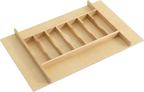 Premium Wooden Silverware Organizer for Kitchen Drawers
