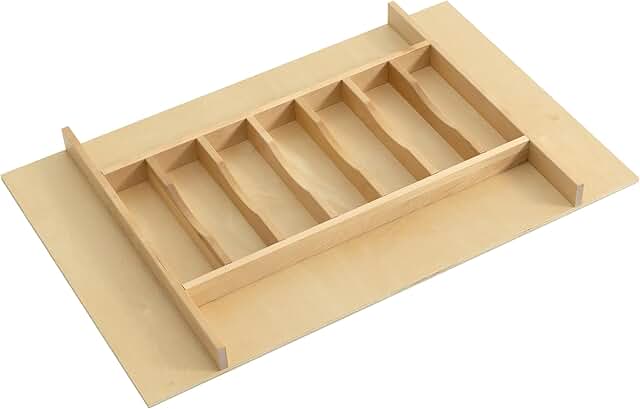 Premium Wooden Silverware Organizer for Kitchen Drawers