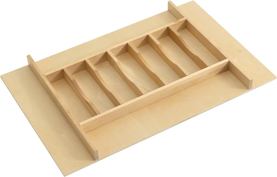 Premium Wooden Silverware Organizer for Kitchen Drawers