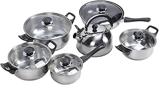 Stainless Steel Cookware Set with Pots, Pans, and Utensils