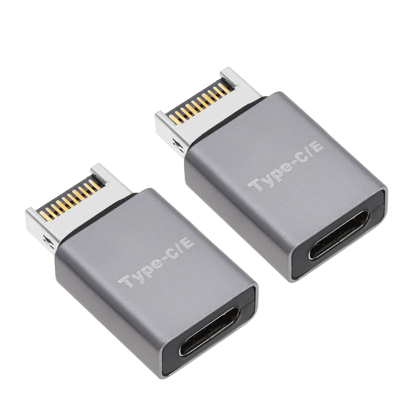 Two USB 3.1 Type E to Type C Metal Adapters