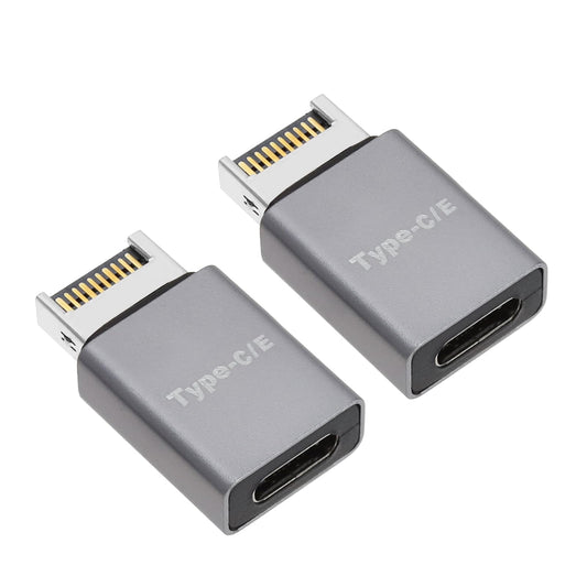 Two USB 3.1 Type E to Type C Metal Adapters