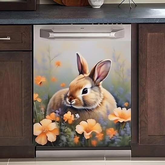 Easter Bunny Magnet Dishwasher Door Cover