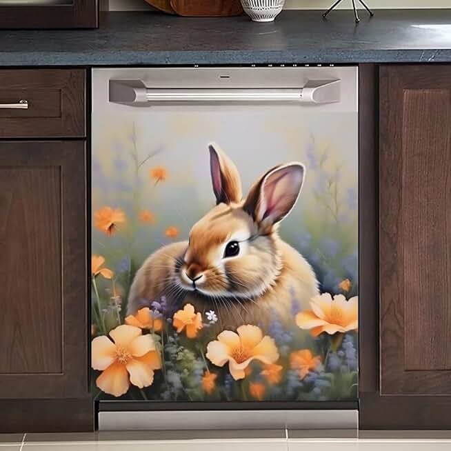 Easter Bunny Magnet Dishwasher Door Cover