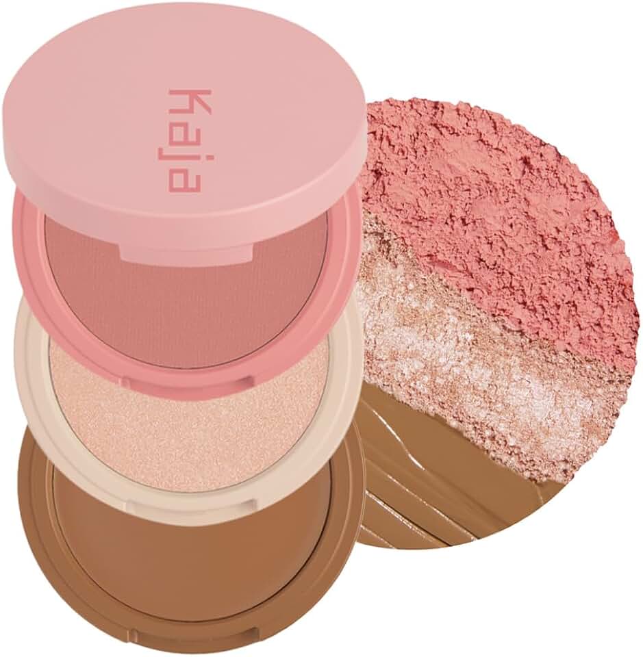 Three-Color Play Bento Palette with Blush, Highlighter, and Bronzer