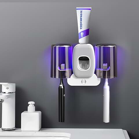 3-in-1 Rechargeable Wall-Mounted Toothbrush and Toothpaste Holder