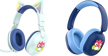 Kids Bluetooth Headphones with Cat Ears and LED Lights