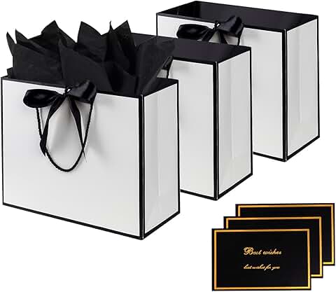 Large Gift Bags with Ribbon and Cards for Events