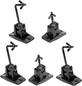Black universal satellite and speaker wall or ceiling mount