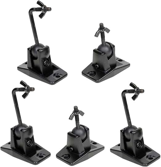 Black universal satellite and speaker wall or ceiling mount