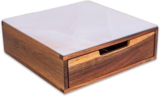 Tempered Glass and Wood Coffee Pod Drawer Organizer