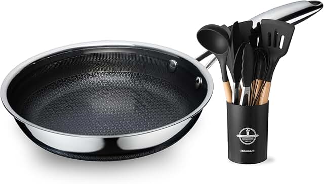 Set of 12 Kitchen Utensils and Frying Pan