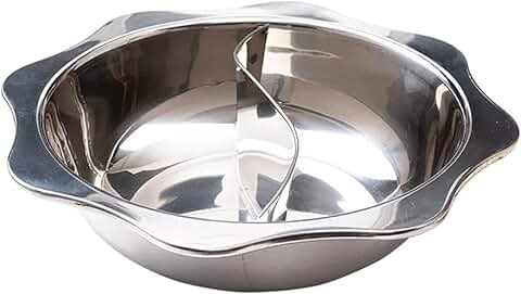 Stainless Steel Hot Pot with Divider for Family and Party