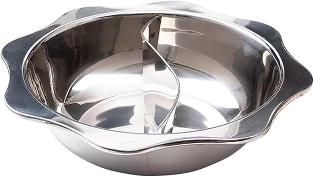 Stainless Steel Hot Pot with Divider for Family and Party