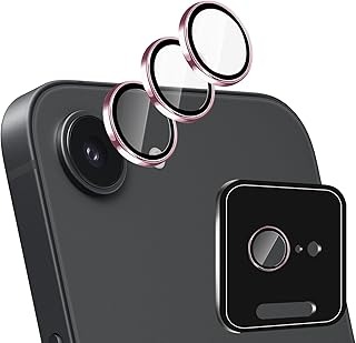 Pink 3-Pack Camera Lens Protectors with Metal Ring