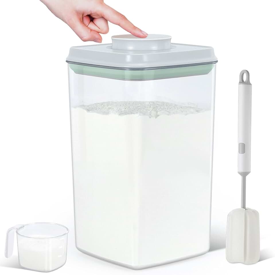 Airtight 4.2 Qt Clear Flour and Rice Storage Container