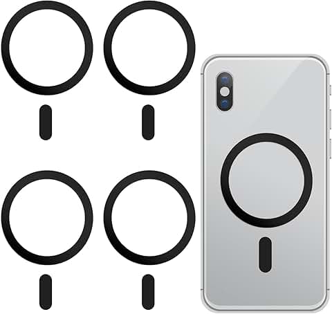 Set of 4 Metal Magnetic Wireless Charging Rings